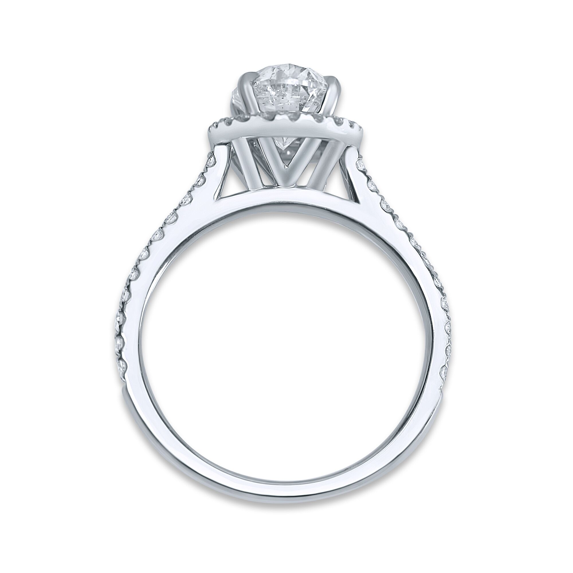 1 1/3cttw Oval Halo with Thin Diamond Band - Image 2