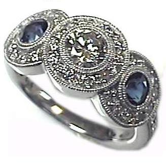 #3s309 1/2ct Diamond 1/3ct sapphire