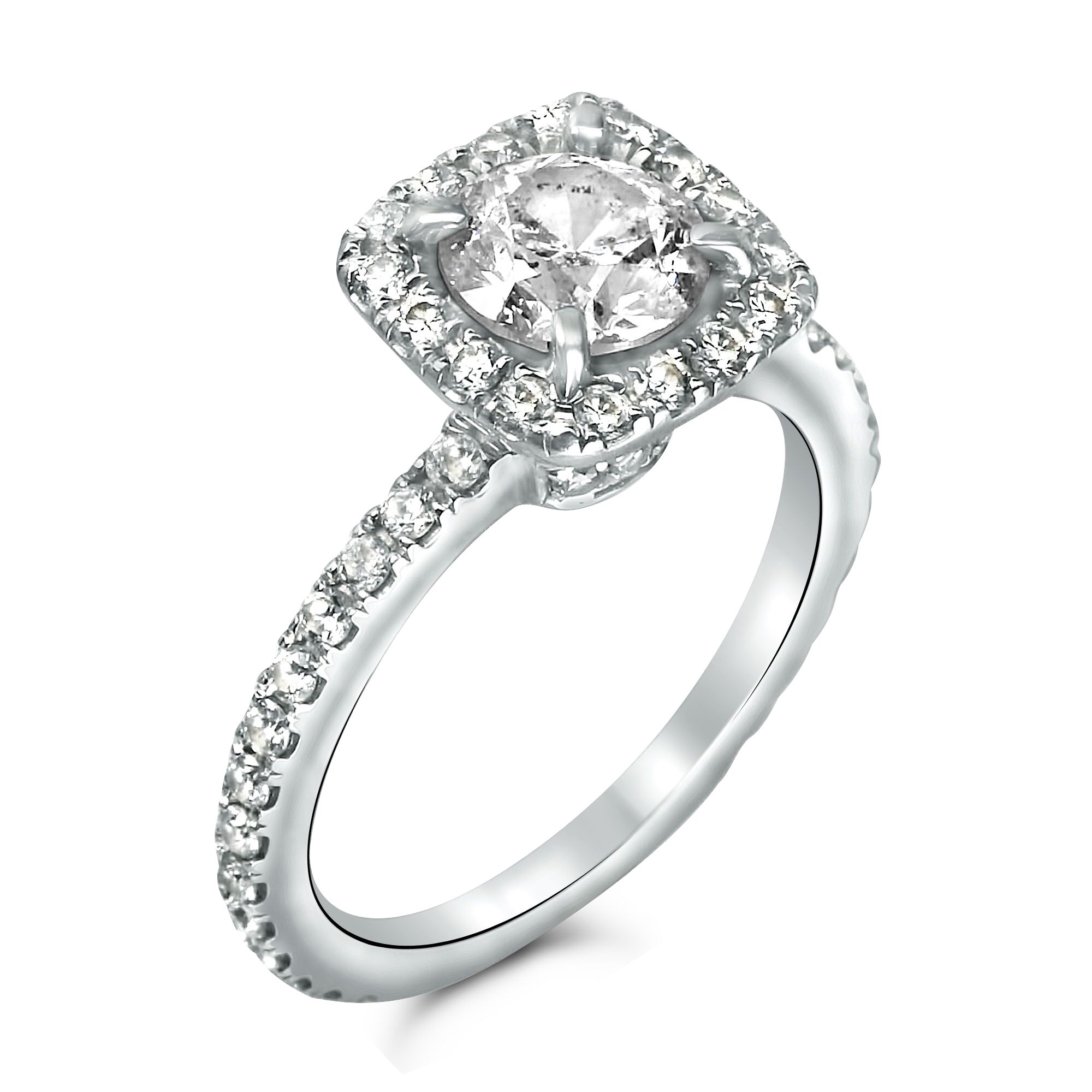 cushion halo engagement ring