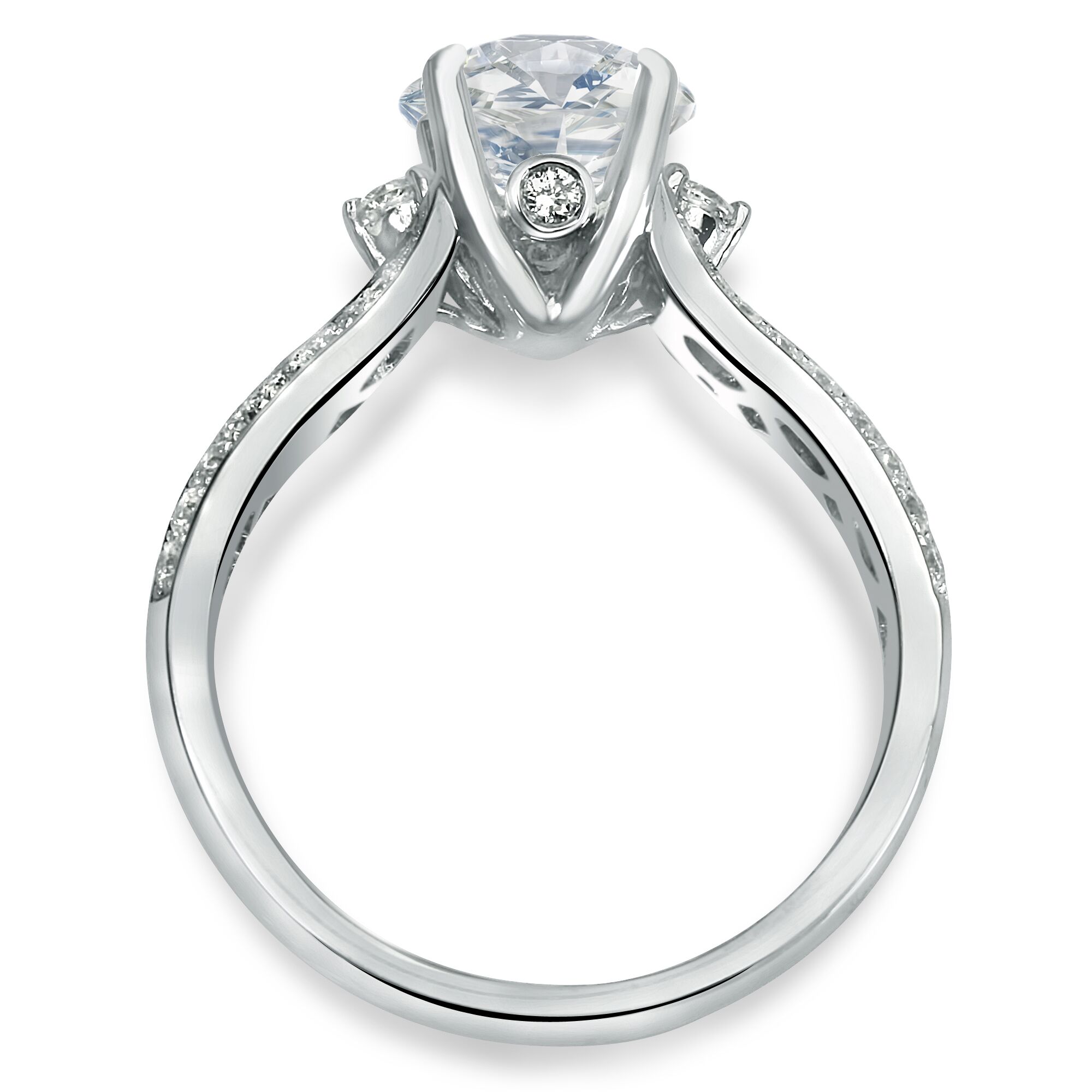 three stone split shank