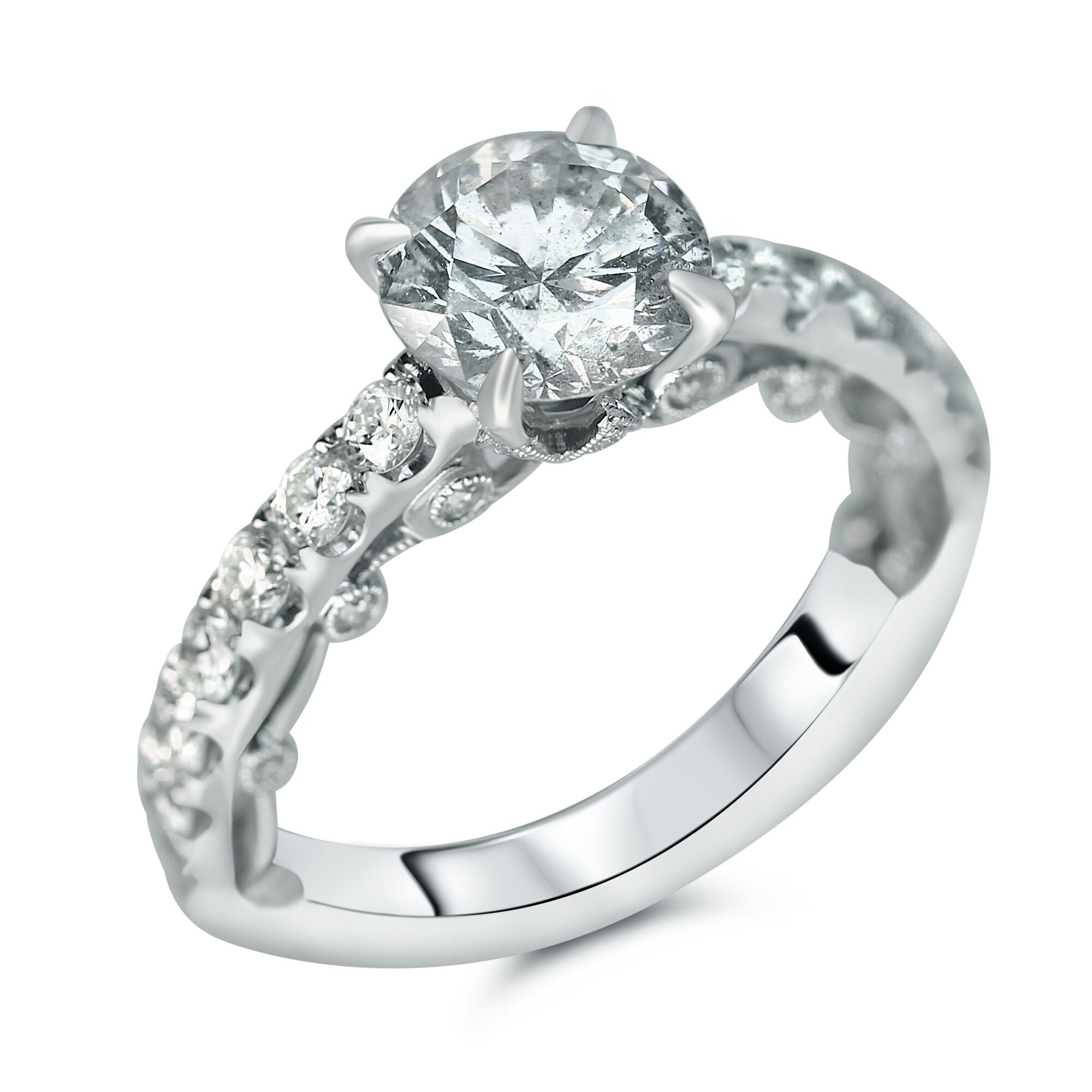 mirco pave designer engagement ring