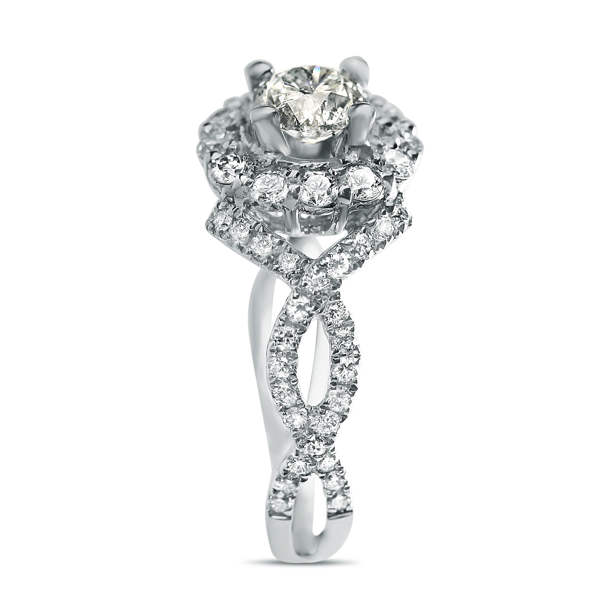 twist shank designer engagement ring