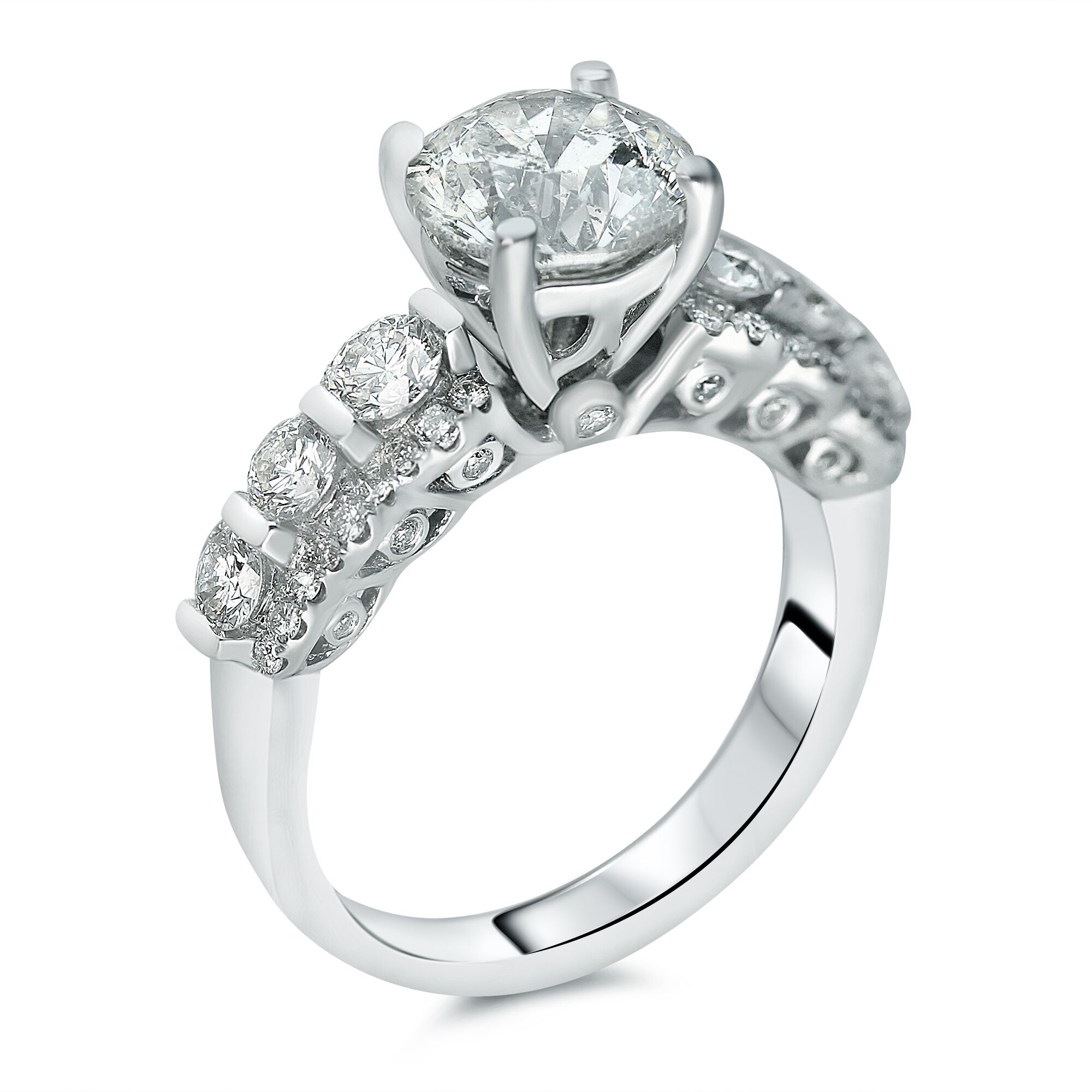 engagement ring with surprise diamonds