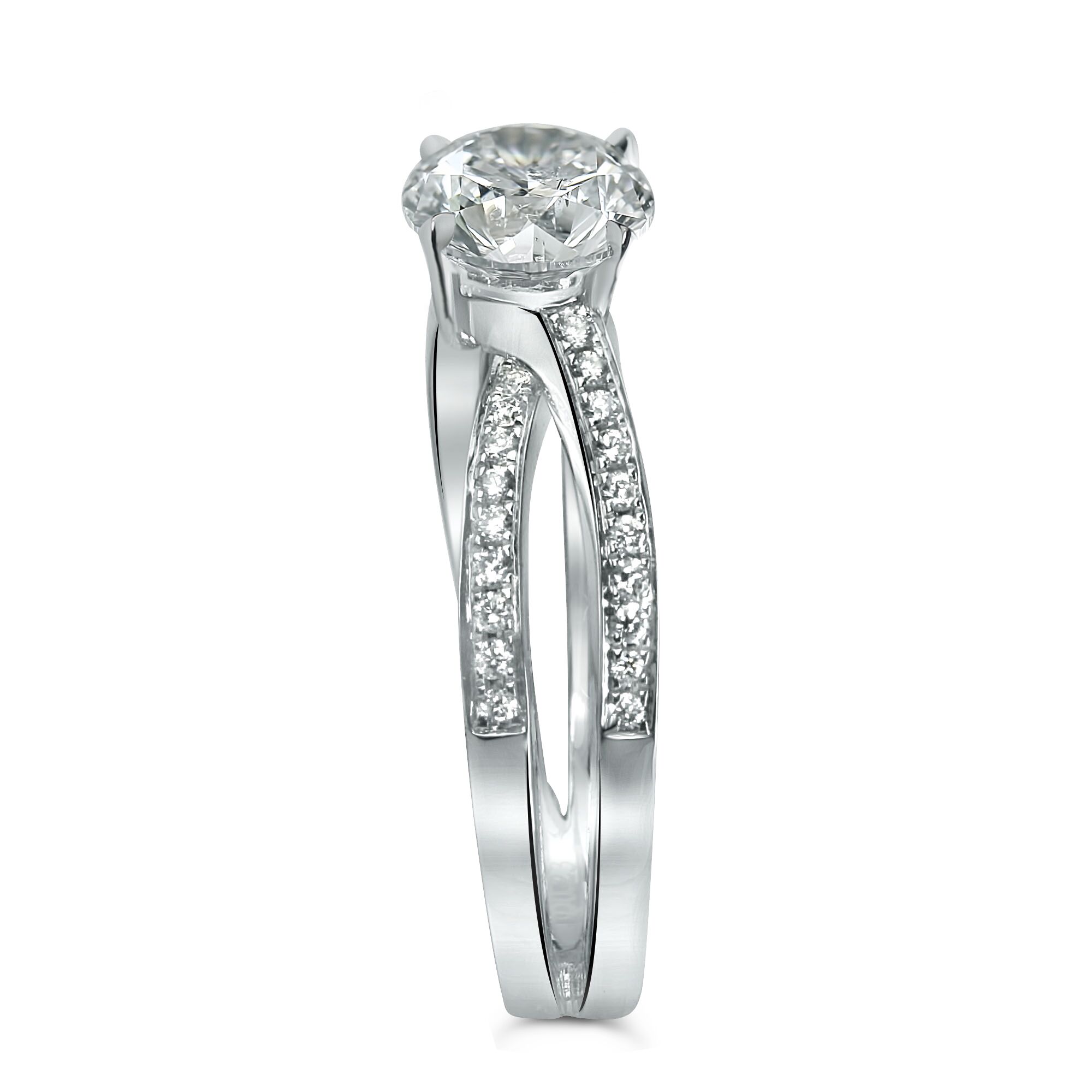 crossover shank diamond ring