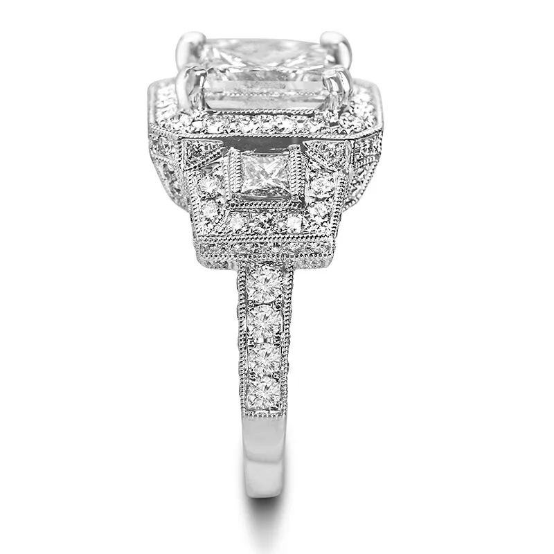three princess cut antique style