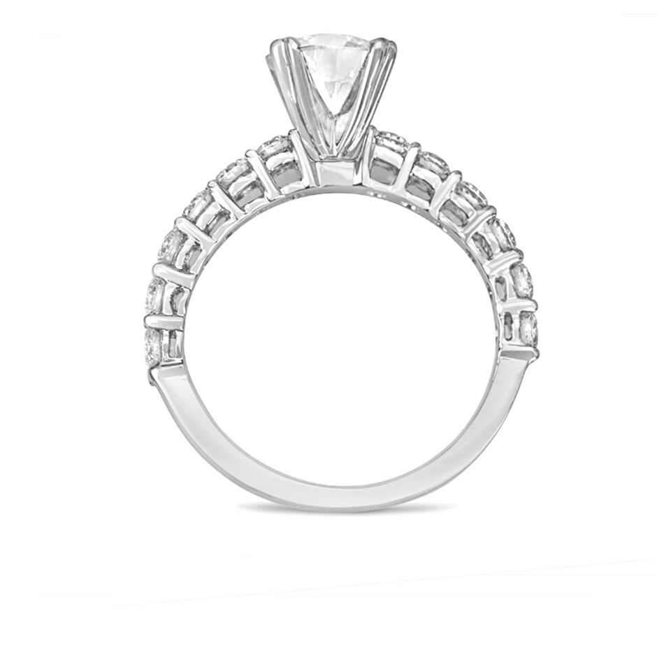 shared prong diamond ring