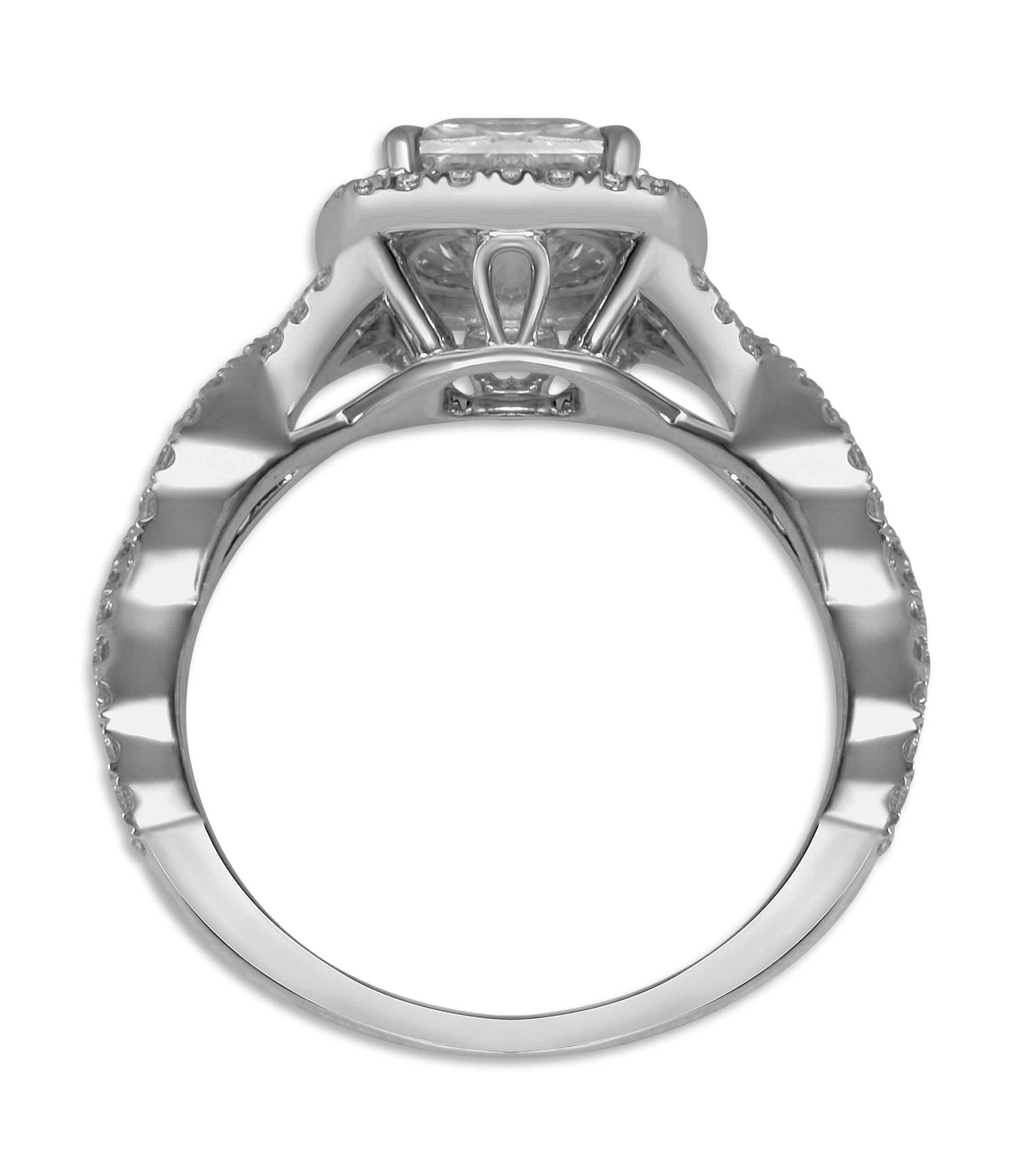 Cushion Halo with Twisted Shankd and Round Center - Image 2