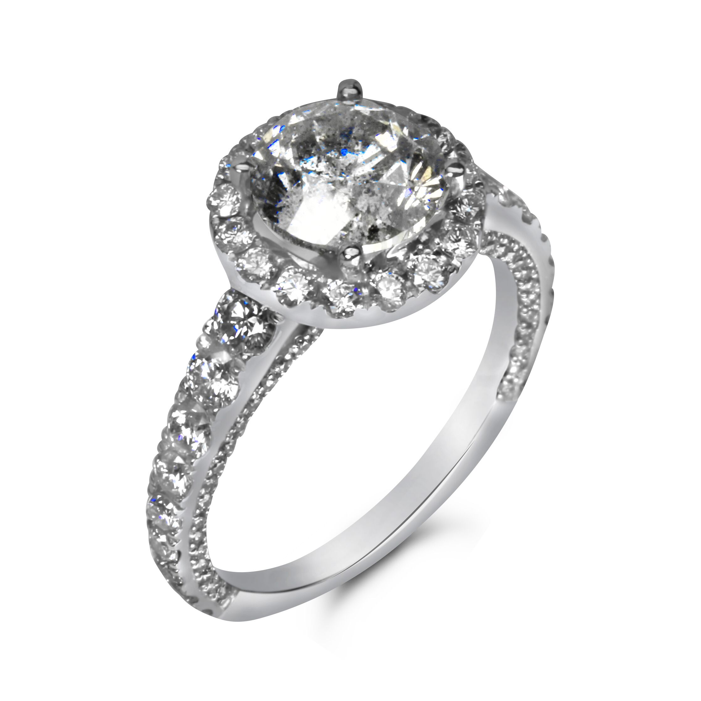 round halo engagement ring houston
