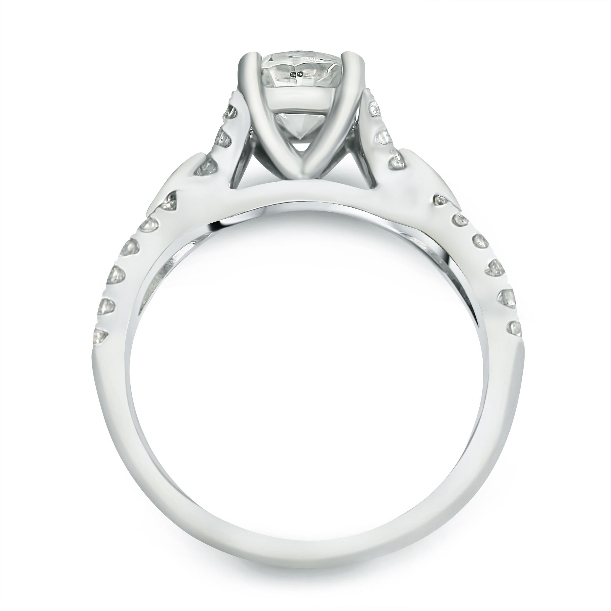 1 1/3cttw Round Prong Set Braided Shank Elegant Ring - Image 3