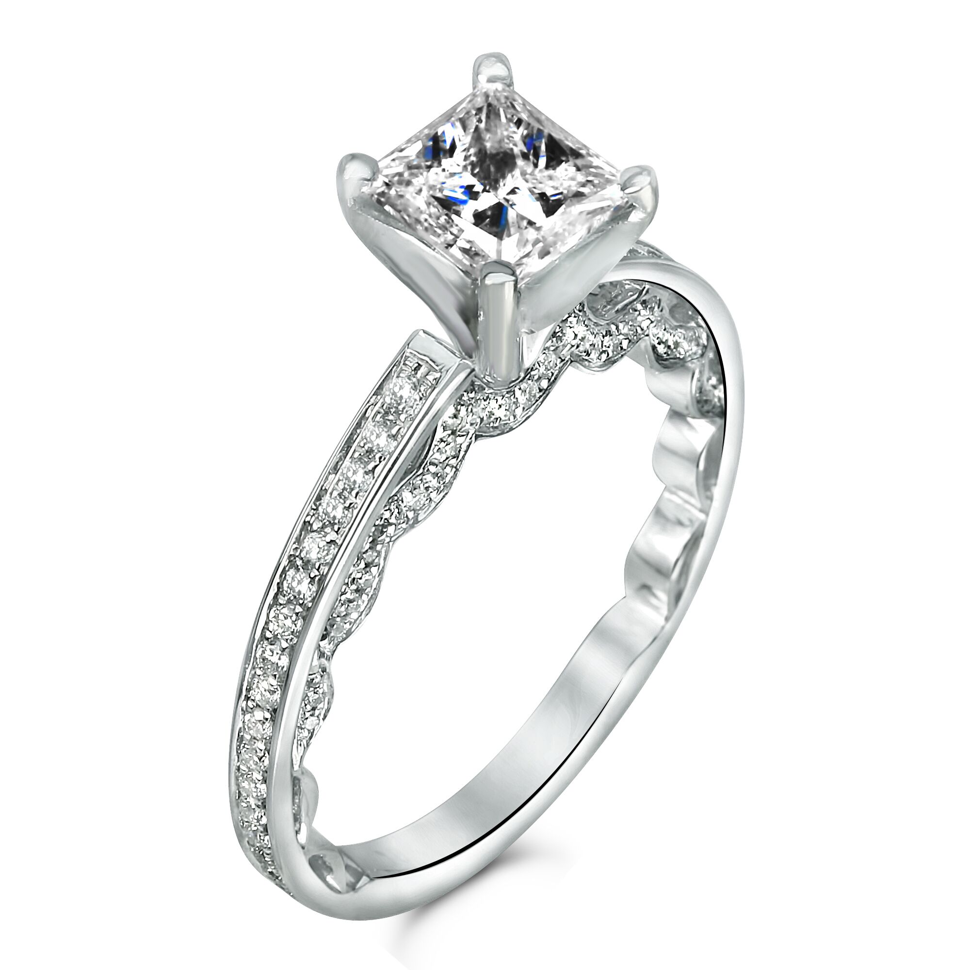princess channel set engagement ring