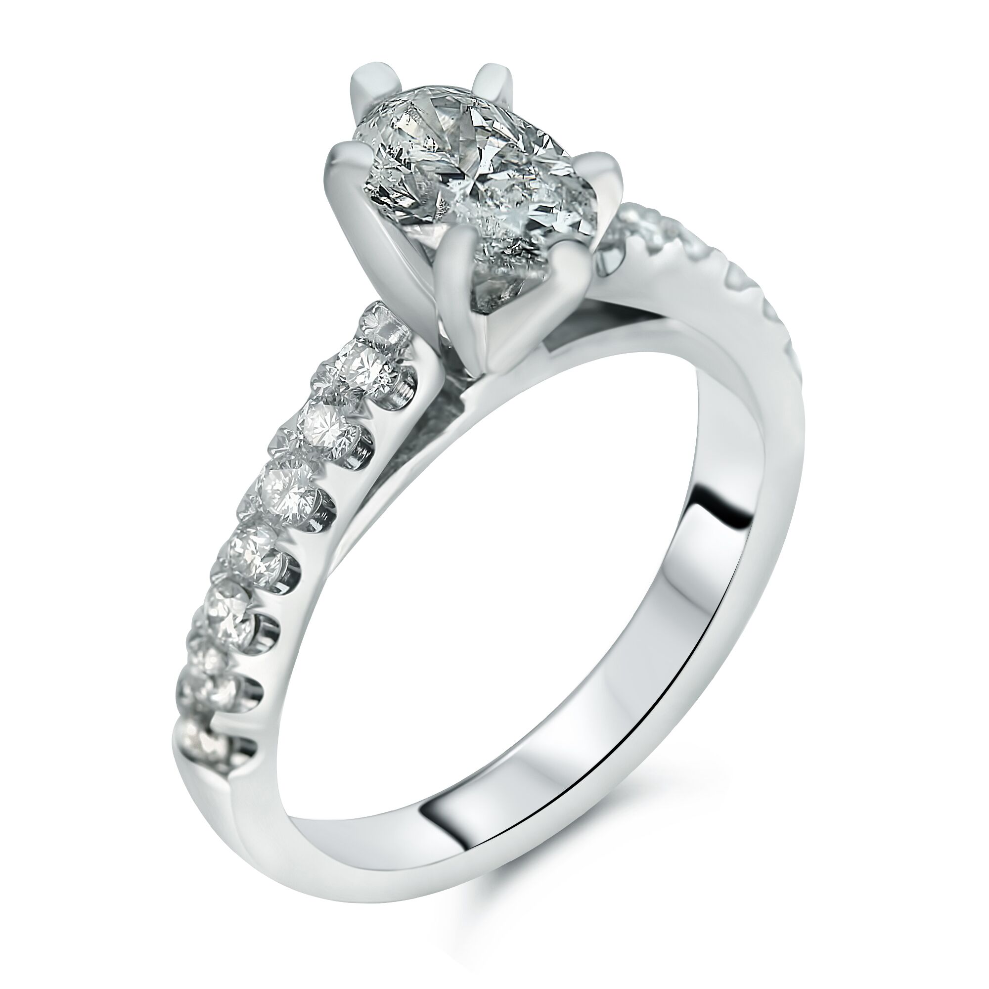 Tiger setting with oval diamond