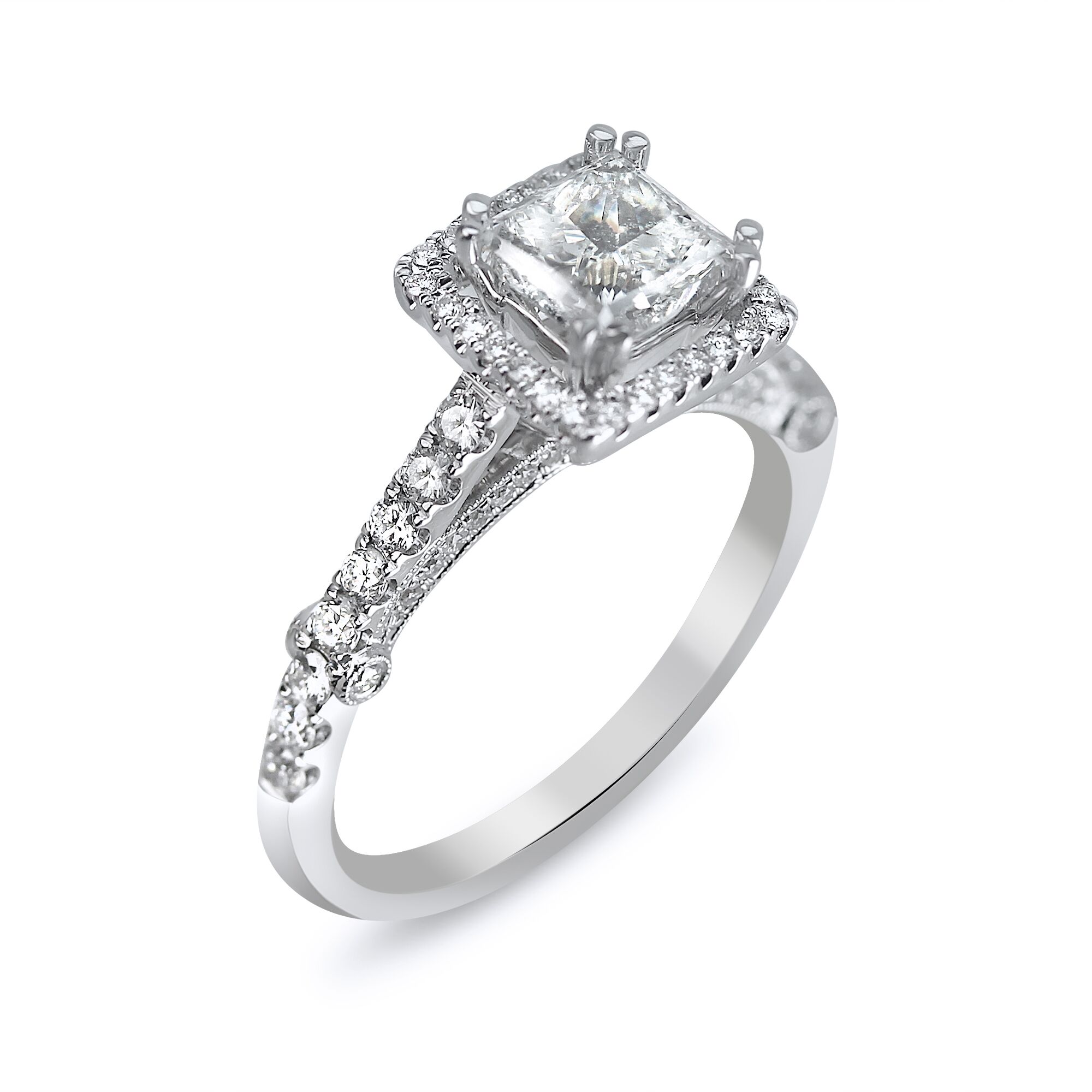 Princess Cut Halo Engagement Ring in Houston
