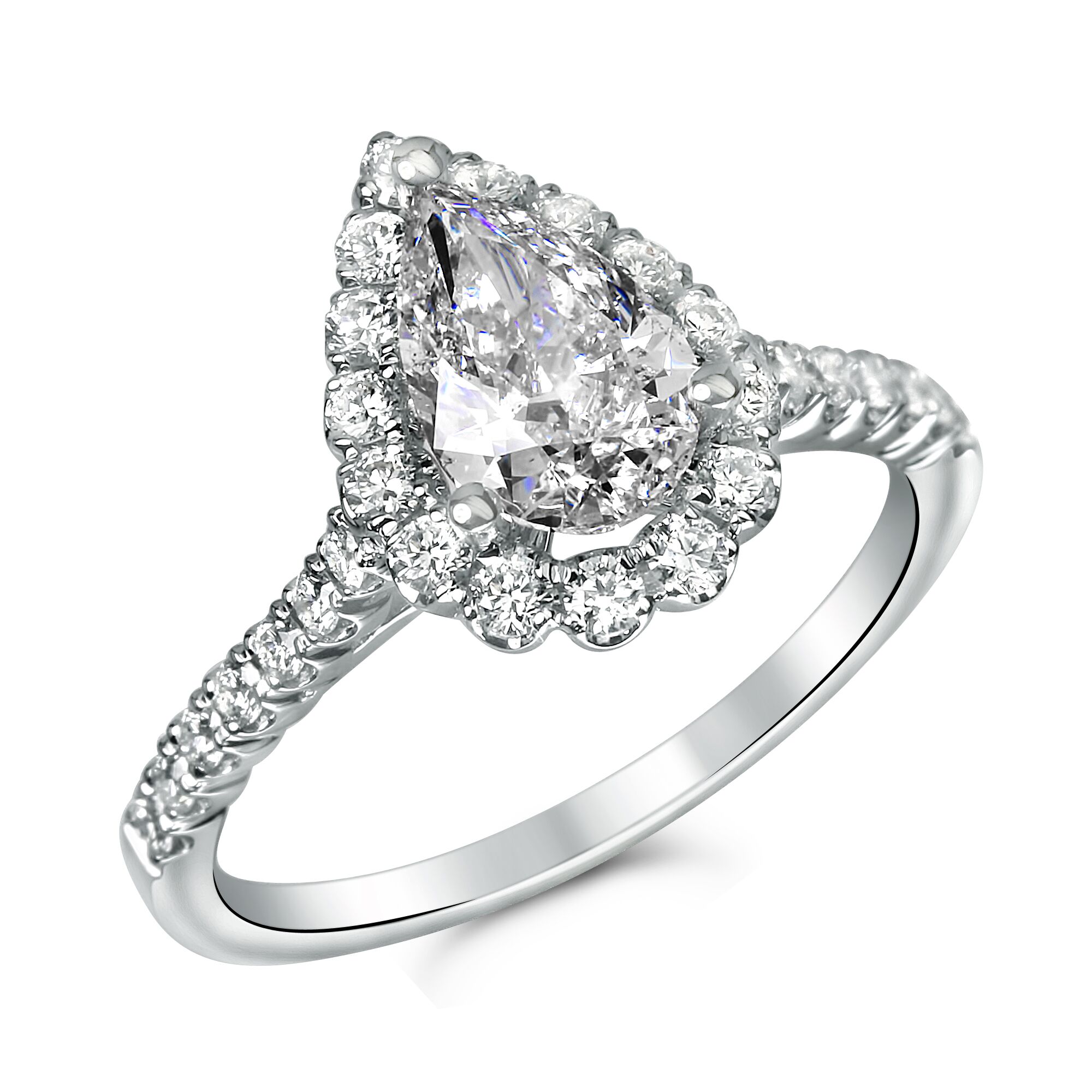 simple pear shape halo