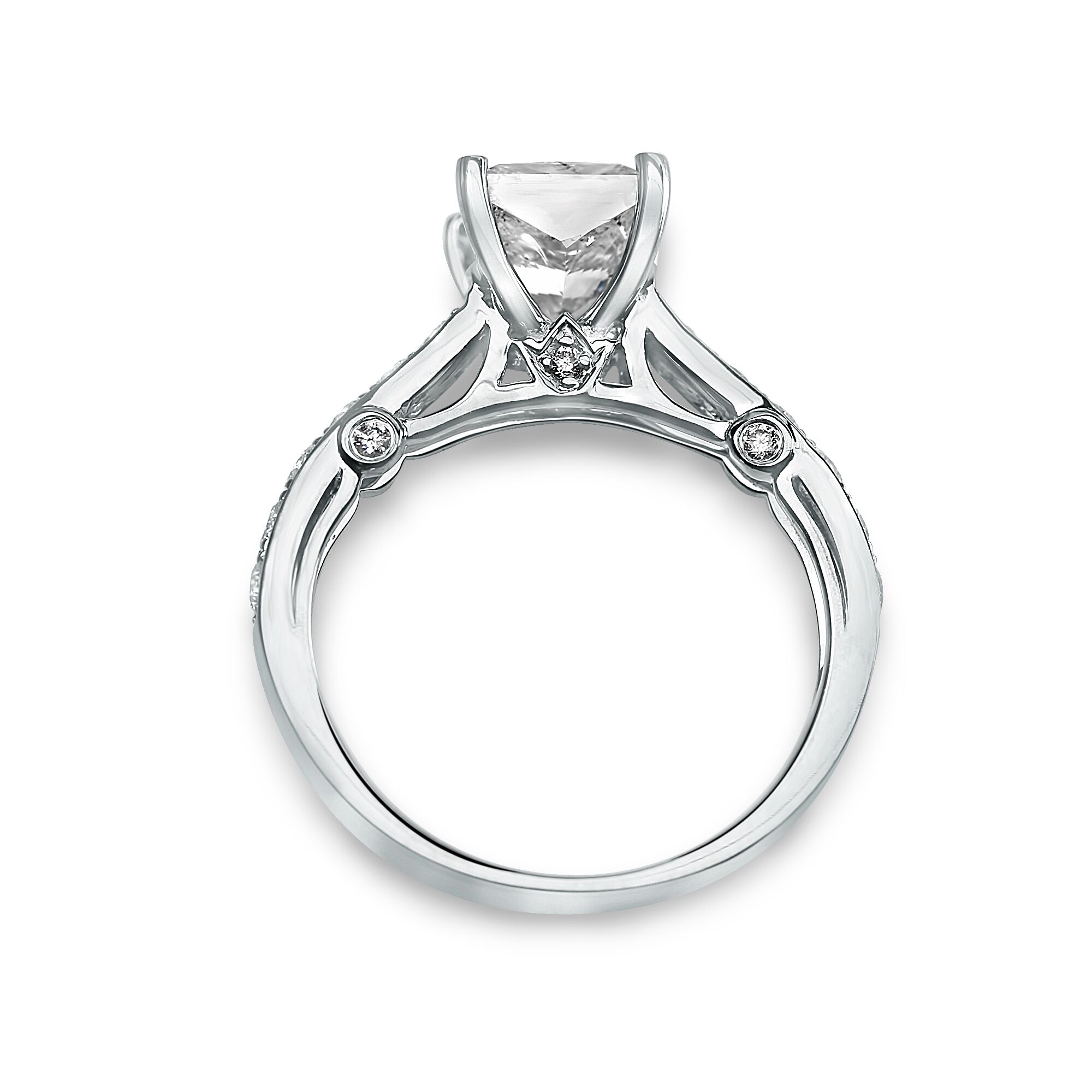 1 1/2cttw Princess Cut with Three Surpise Diamonds - Image 3