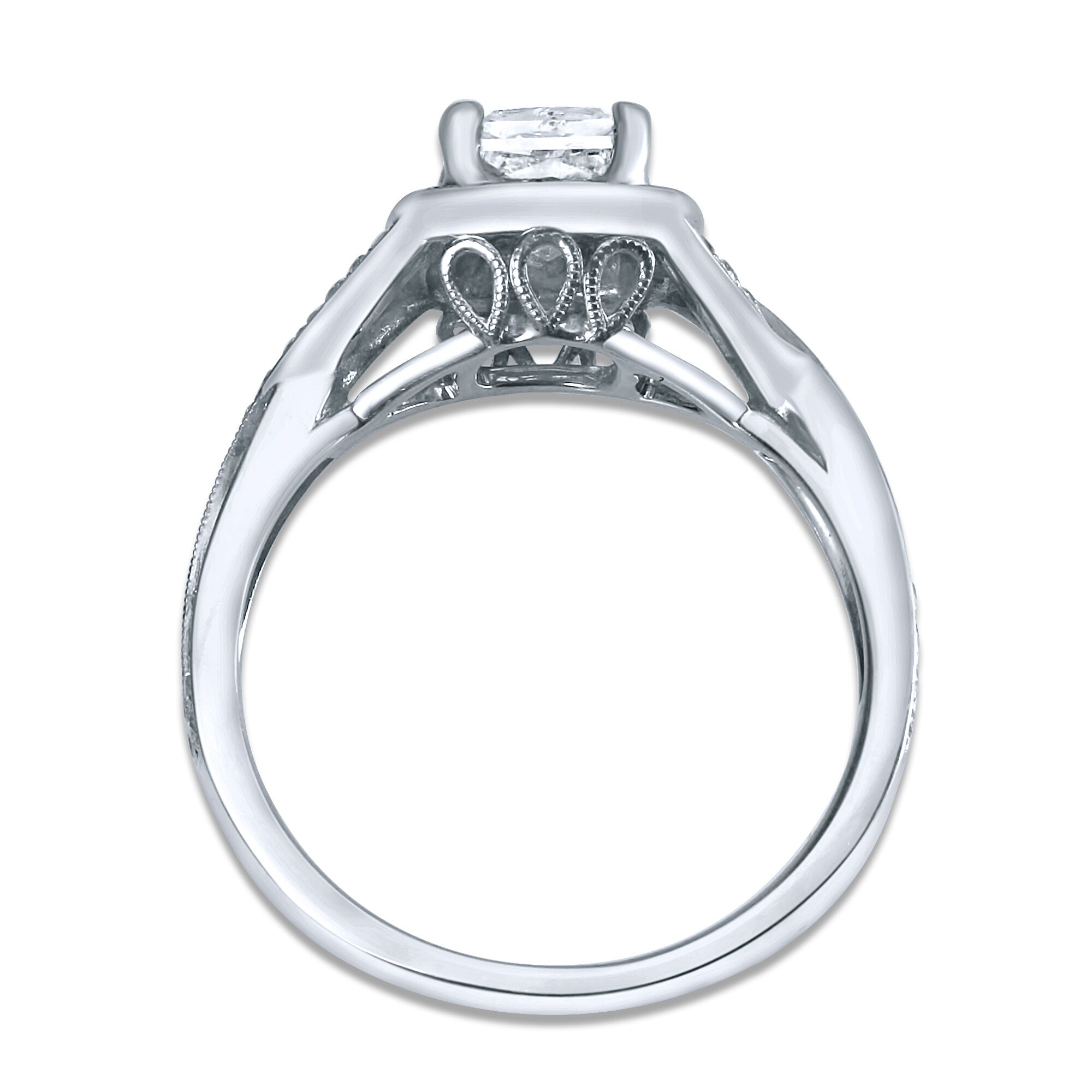 1 2/3cttw Cushion Halo with a Twisted Shank - Image 3