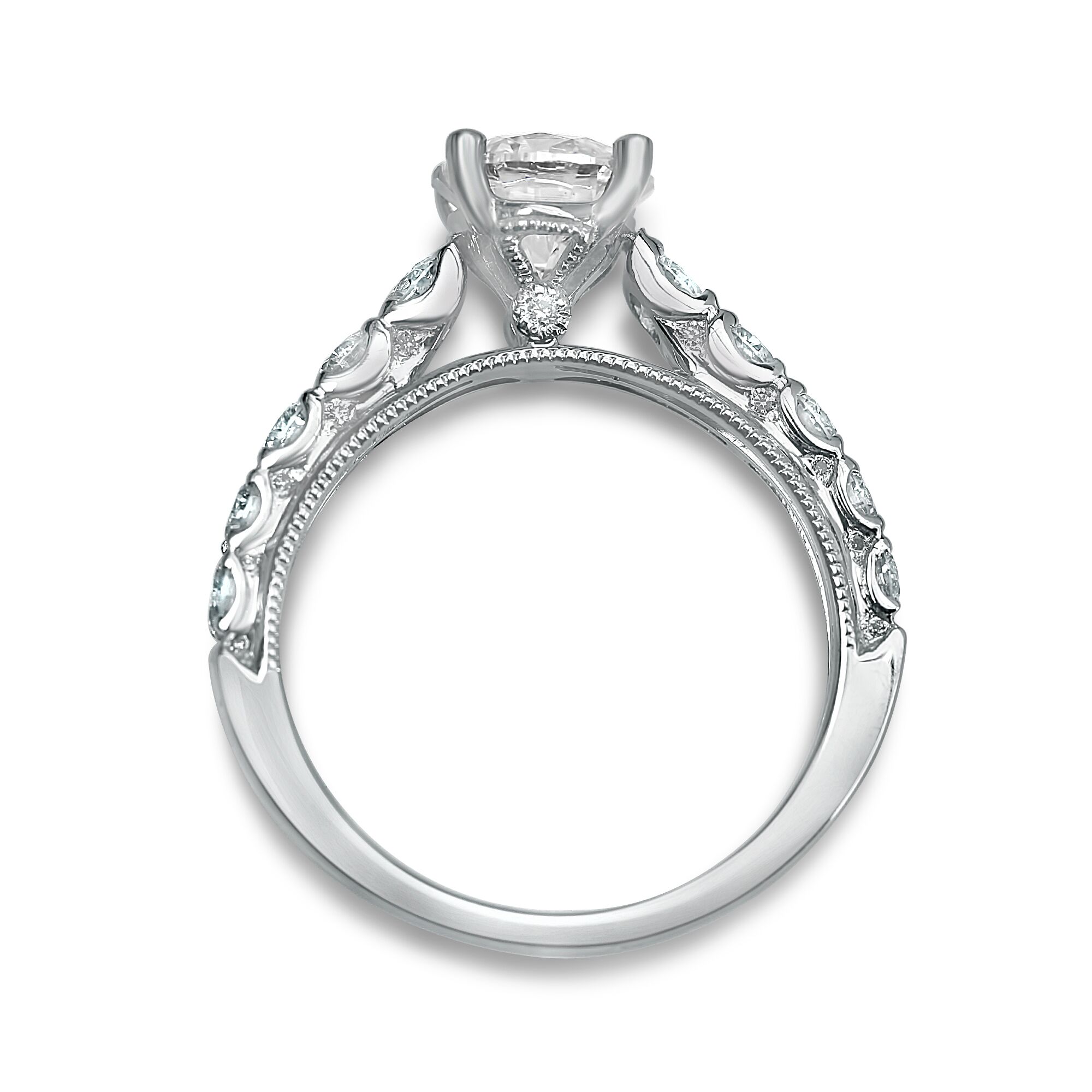 2 1/2cttw Round Center with Large Side Stones and Surprise Diamond - Image 3