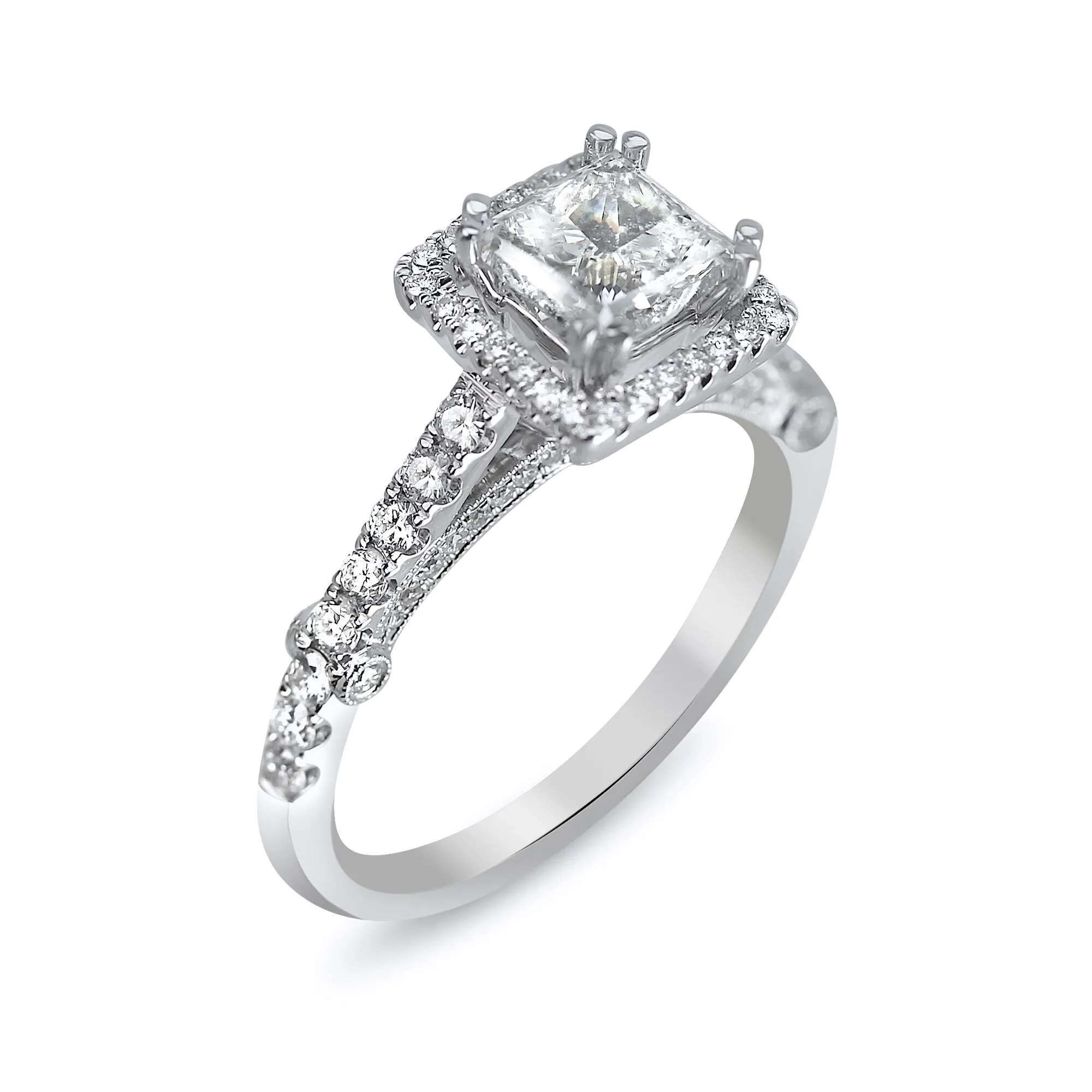 Princess Cut Halo Engagement Ring in Houston