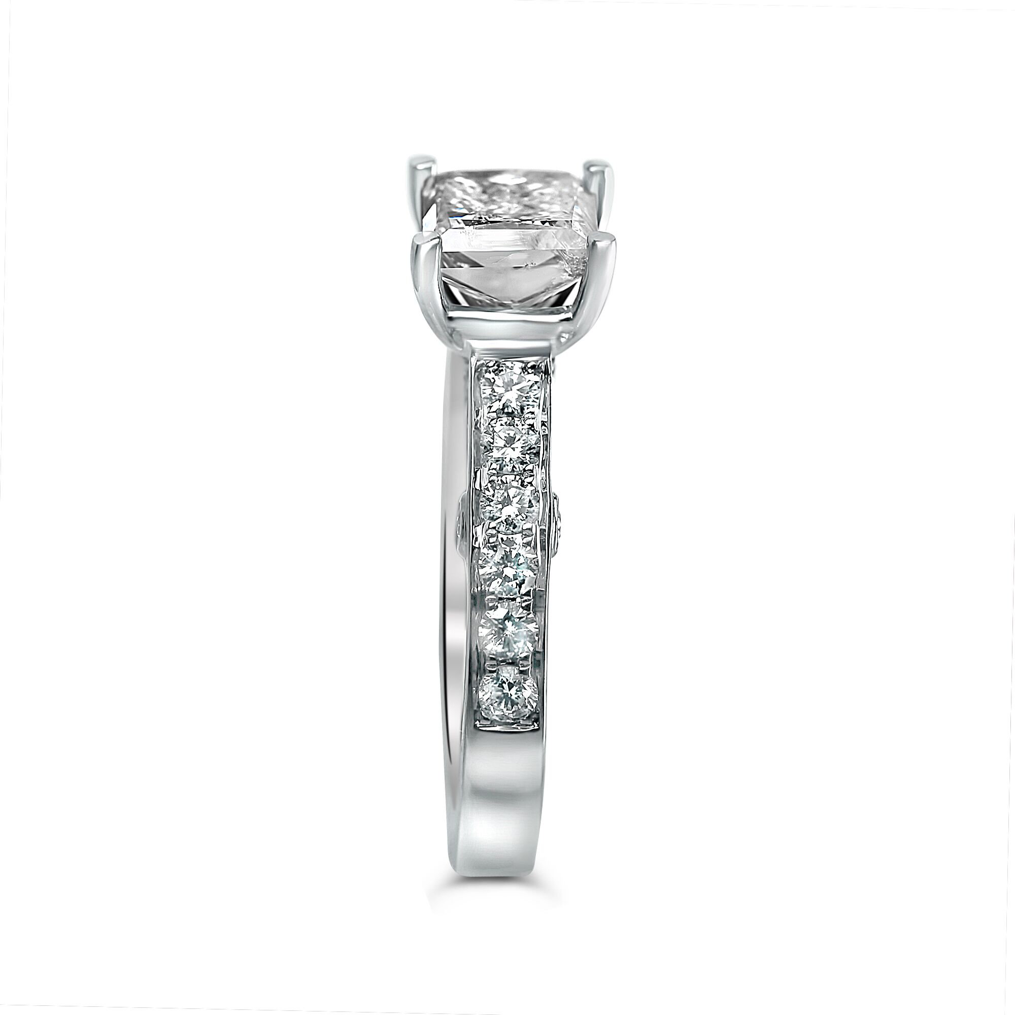1 1/2cttw Princess Cut with Three Surpise Diamonds - Image 2