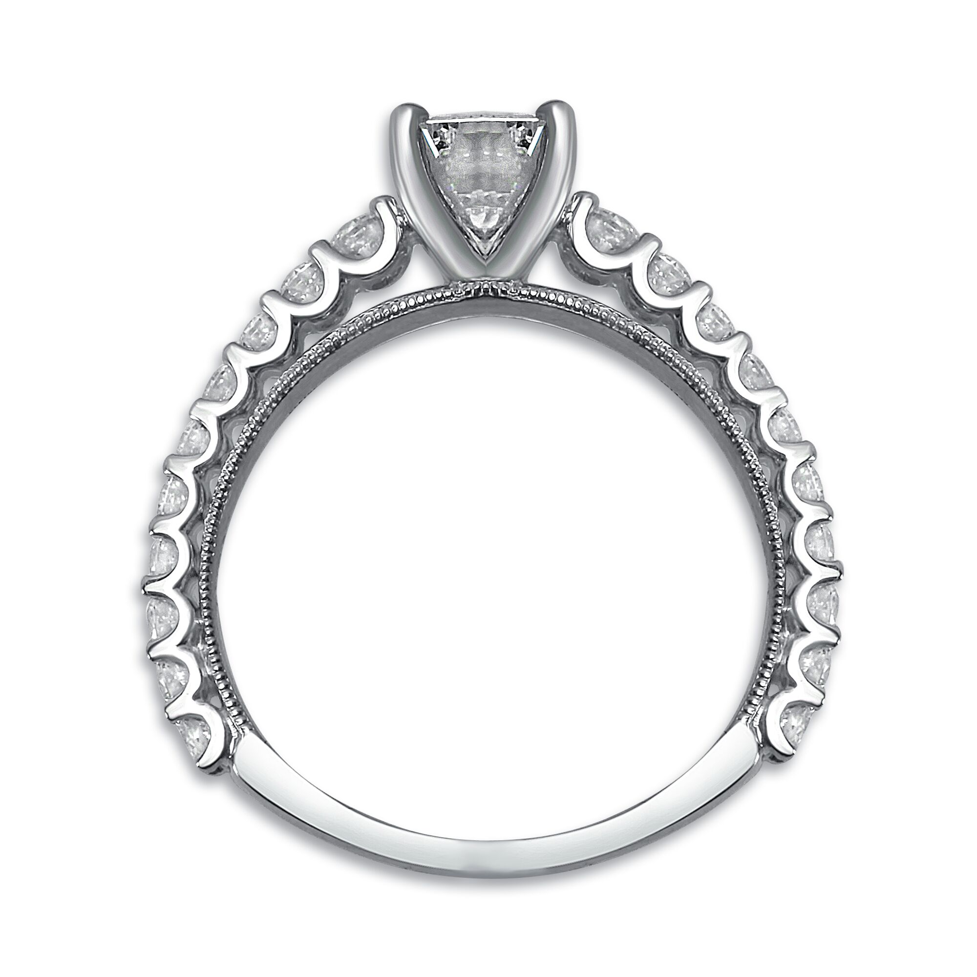 Emerald Center Prong Set with U sides - Image 2