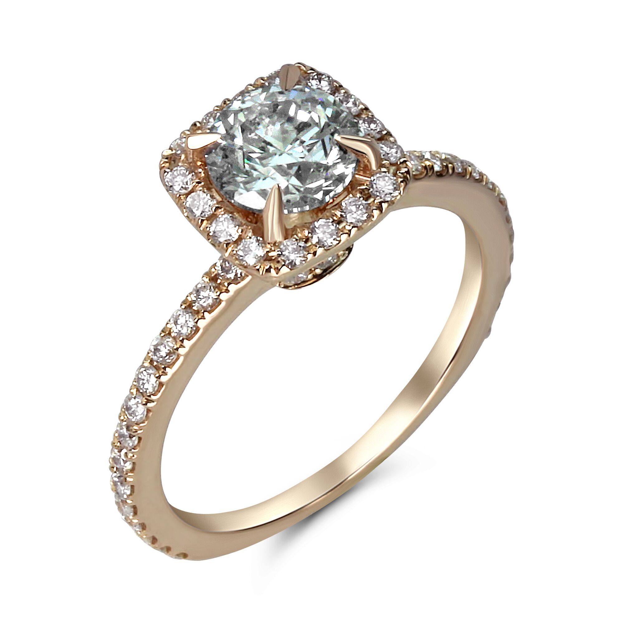rose gold halo engagement ring houston