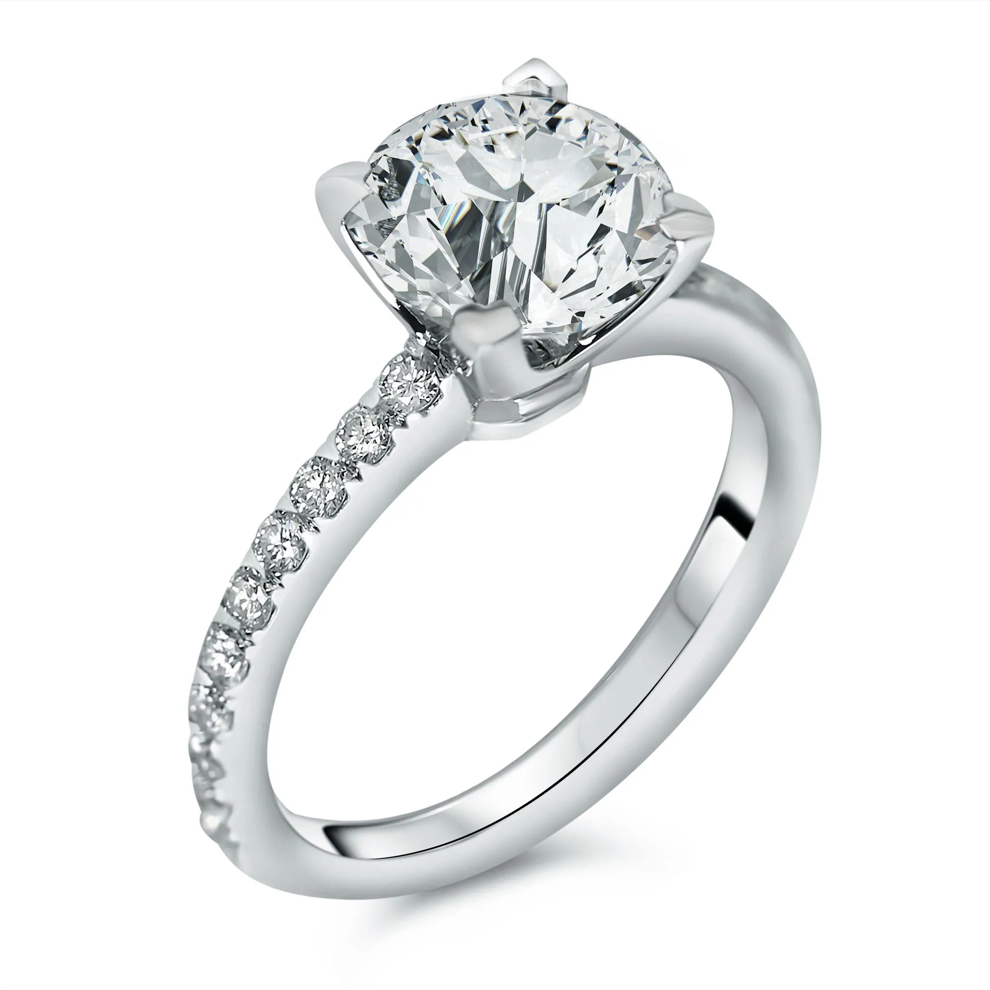round micro-pave diamond engagement ring houston