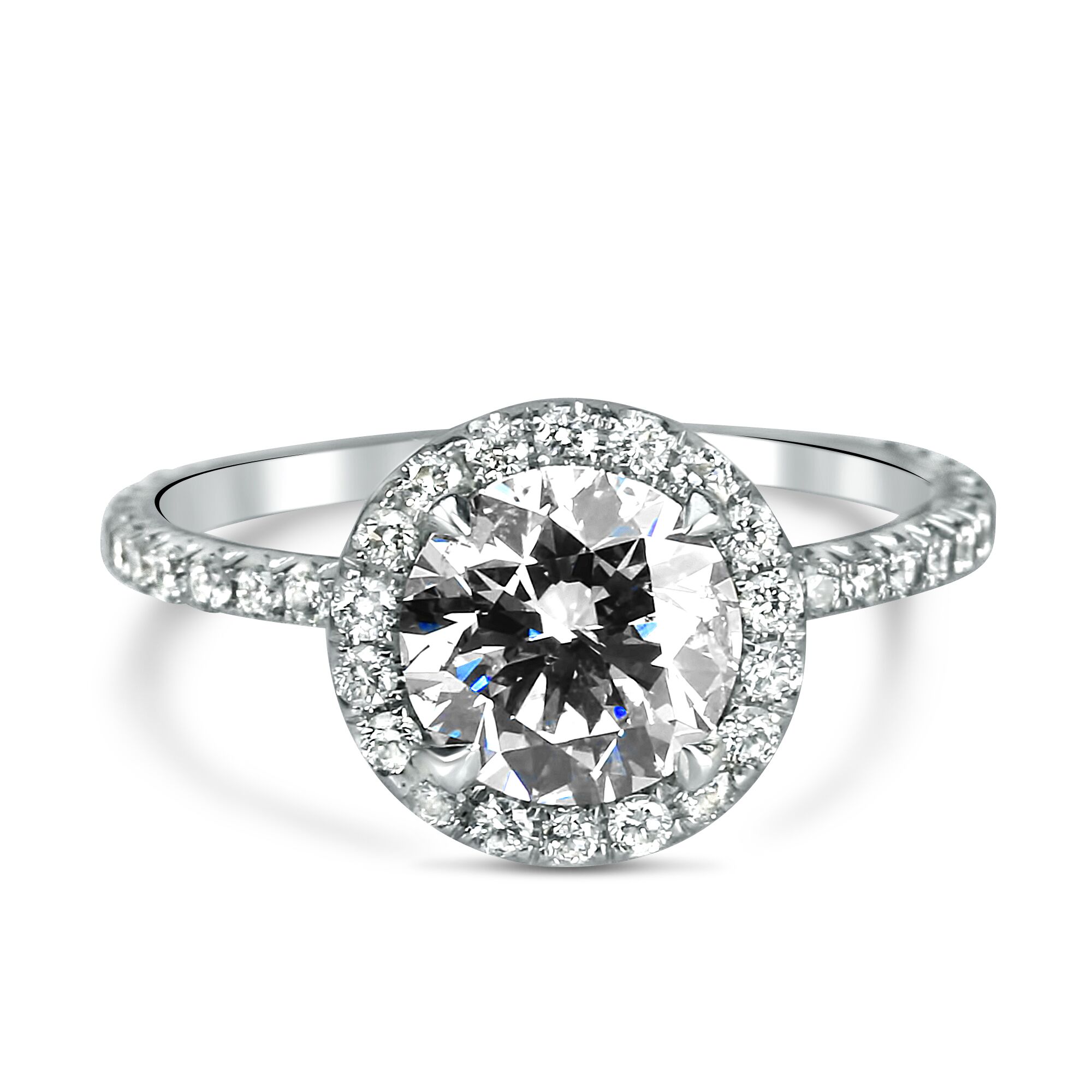 designer halo engagement ring