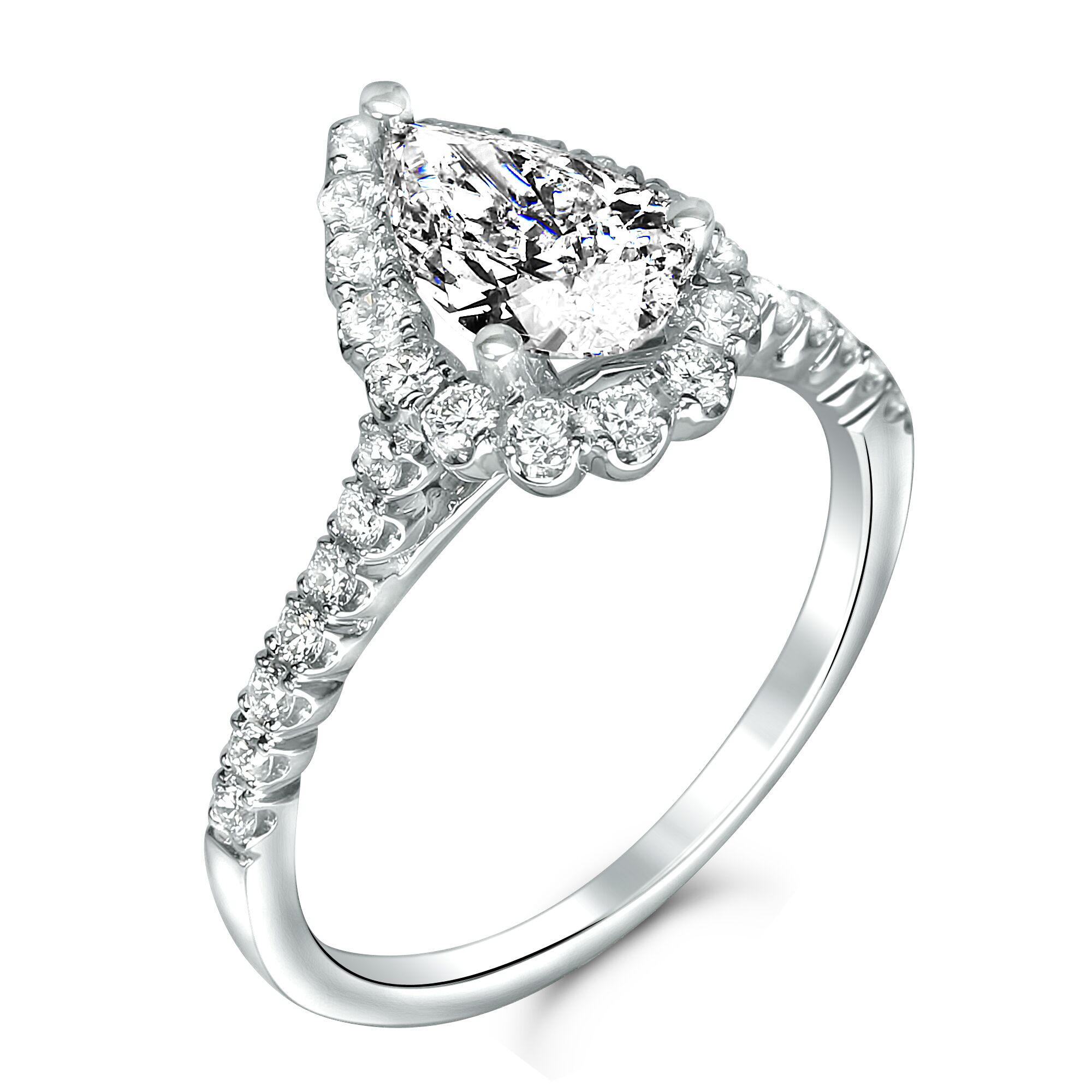 pear shape halo engagement ring houston