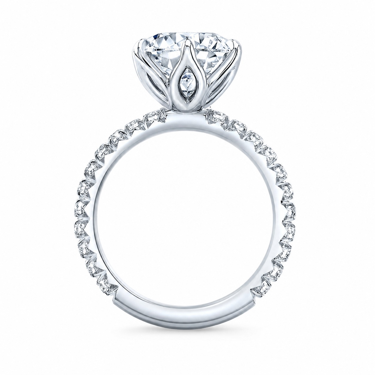 tulip setting diamond engagement ring