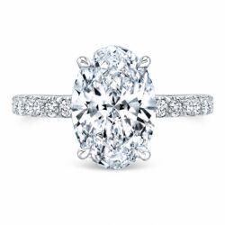 oval hidden halo with side diamonds