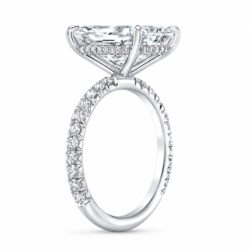 hidden halo engagement ring for radiant