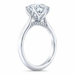 tulip setting with diamond bridge