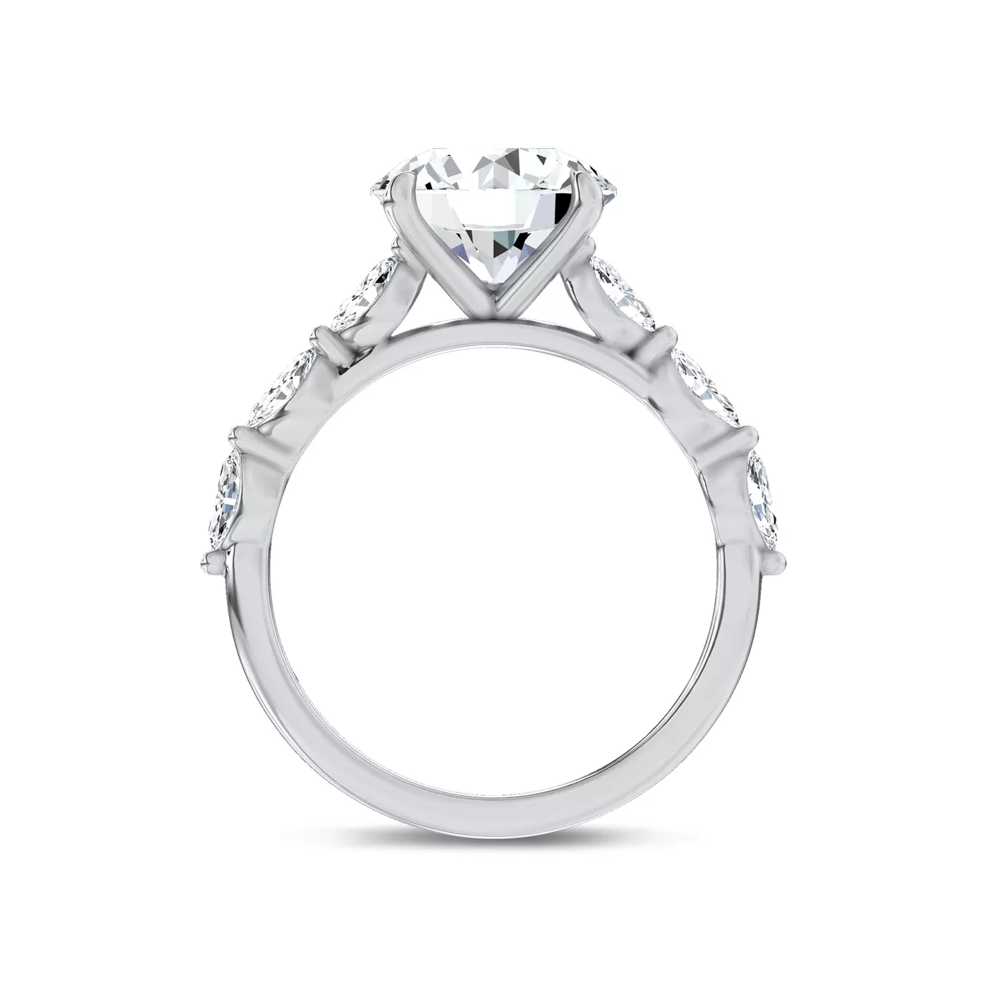 marquis shared prong engagement ring setting
