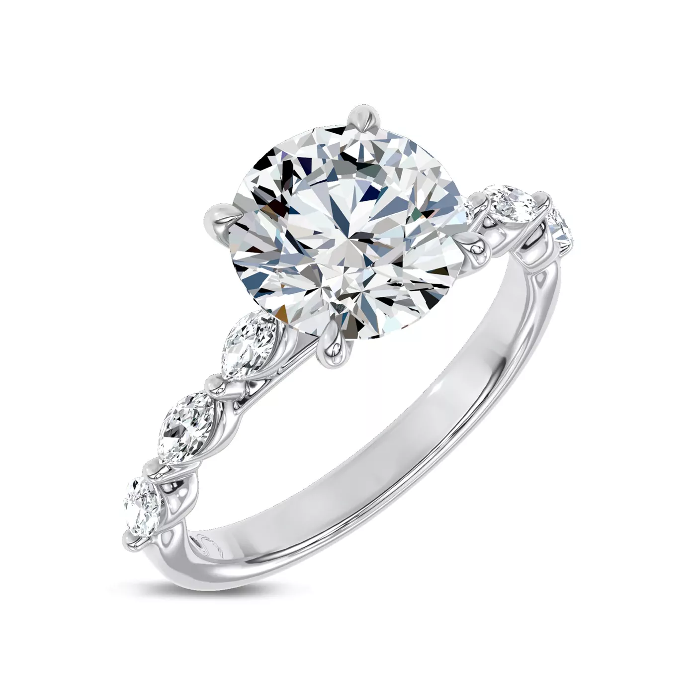 marquis shared prong engagement ring setting